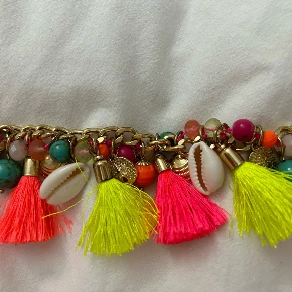 Vibrant Beaded and Cowrie Shell Bracelet - Picture 3 of 3